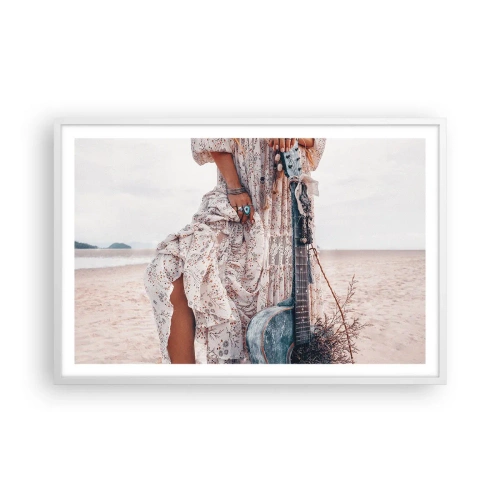 Poster in white frmae - Flower Chidlren on their Way - 91x61 cm