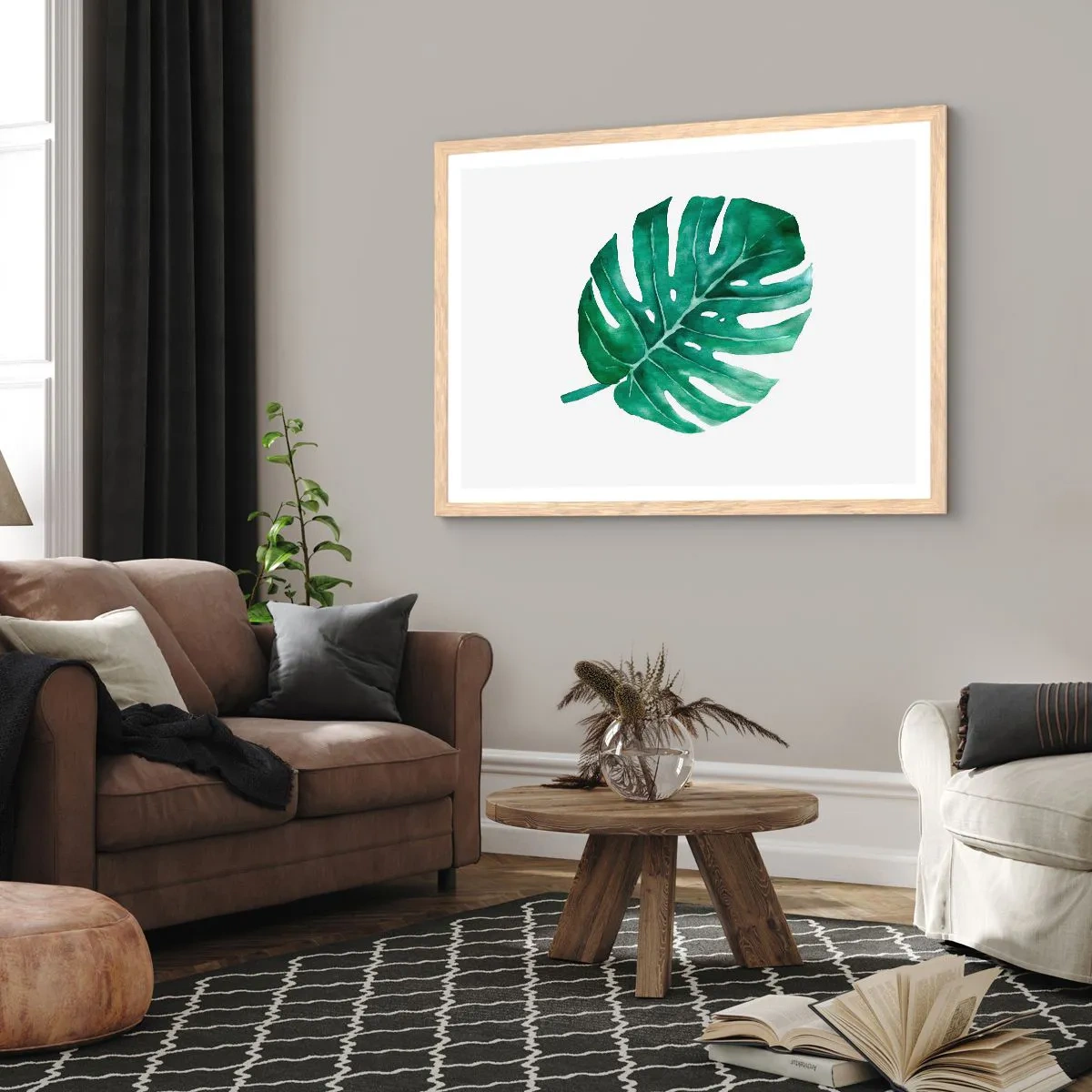 Poster in light oak frame - Green Concept - 50x40 cm