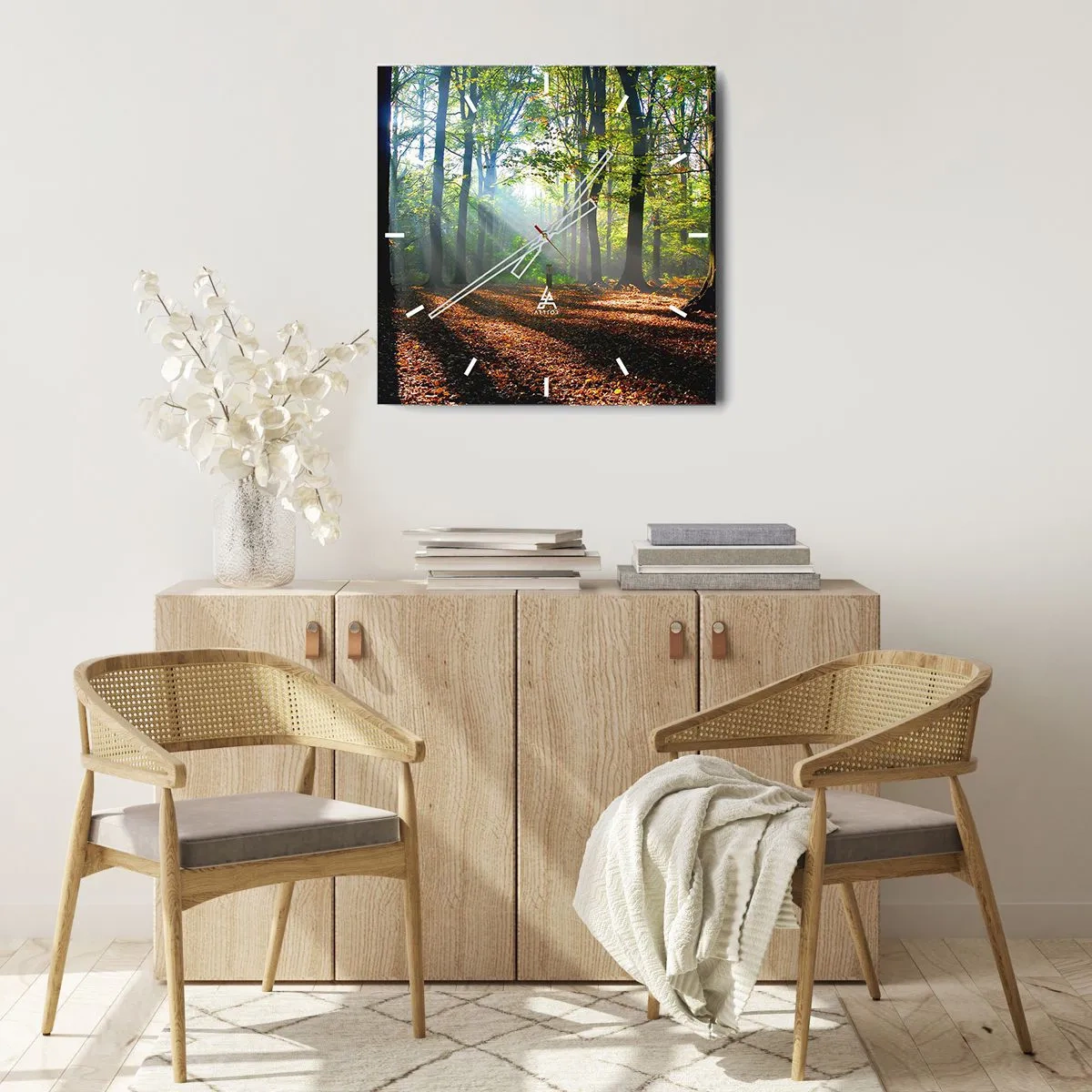 Wall clock - Clock on glass - Highs And Lows - 30x30 cm