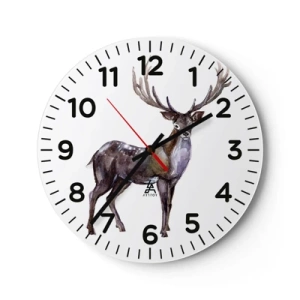 Wall clock - Clock on glass - King of Northern Forest - 30x30 cm