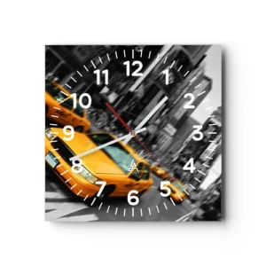 Wall clock - Clock on glass - New York Sun Drops - 30x30 cm