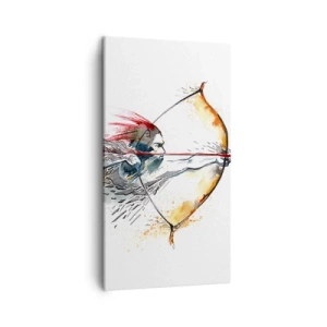 Canvas picture - Mythical Warrior with a Fiery Bow - 45x80 cm