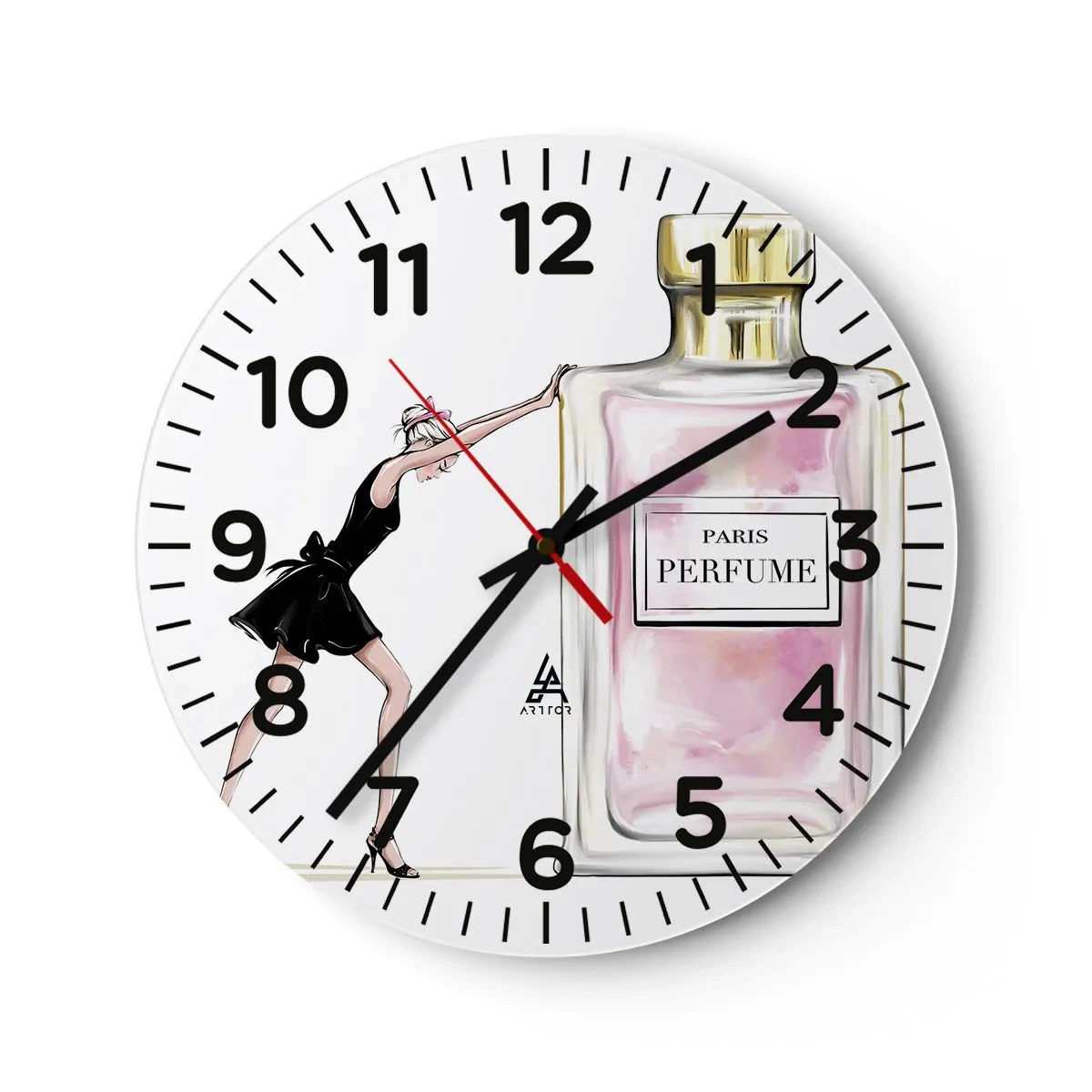 Wall clock - Clock on glass - The Essence of Womanhood - 40x40 cm