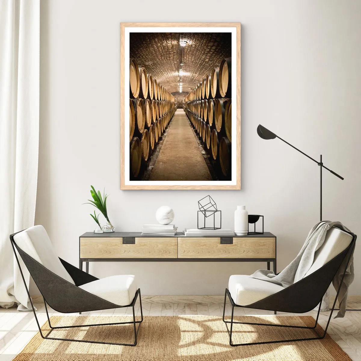 Poster in light oak frame - Stone Cellar - 50x70 cm