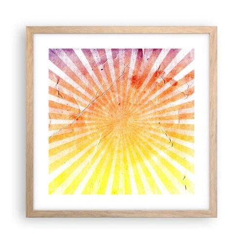 Poster in light oak frame - Sunrises and Sunsets - 40x40 cm