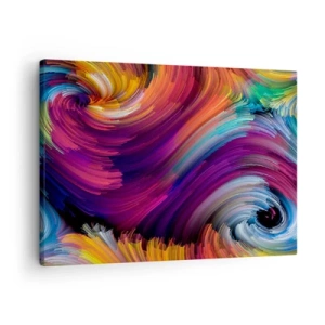 Canvas picture - Abstract swirls in vibrant colors - 70x50cm - Beginning of New World - Modern wall decoration for the living room and bedroom ARTTOR