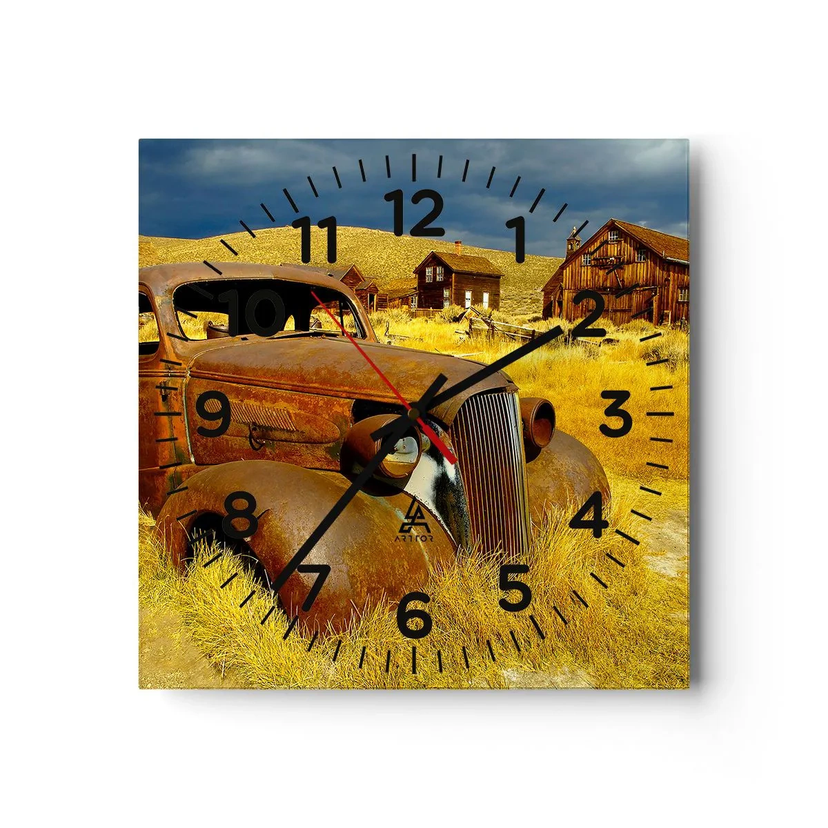 Wall clock - Clock on glass - Deserved Rest - 30x30 cm