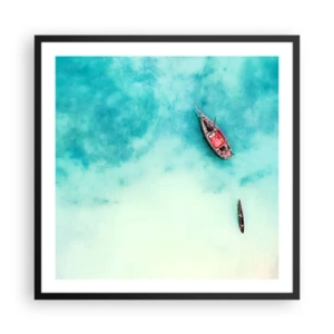 Poster in black frame - On the Beaches of Zanzibar, When the Tide Is High - 60x60 cm