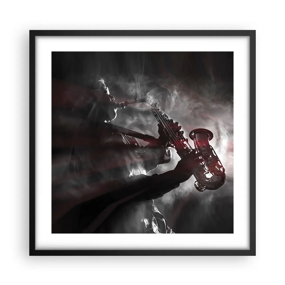 Poster in black frame - Lost in the Fog of Jazz - 50x50 cm