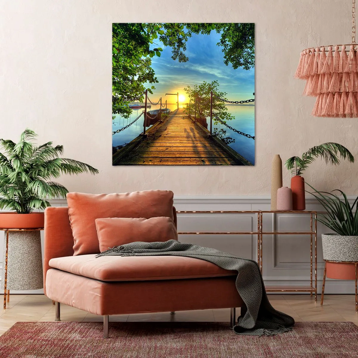 Canvas picture - Sunset by the Water - 30x30 cm