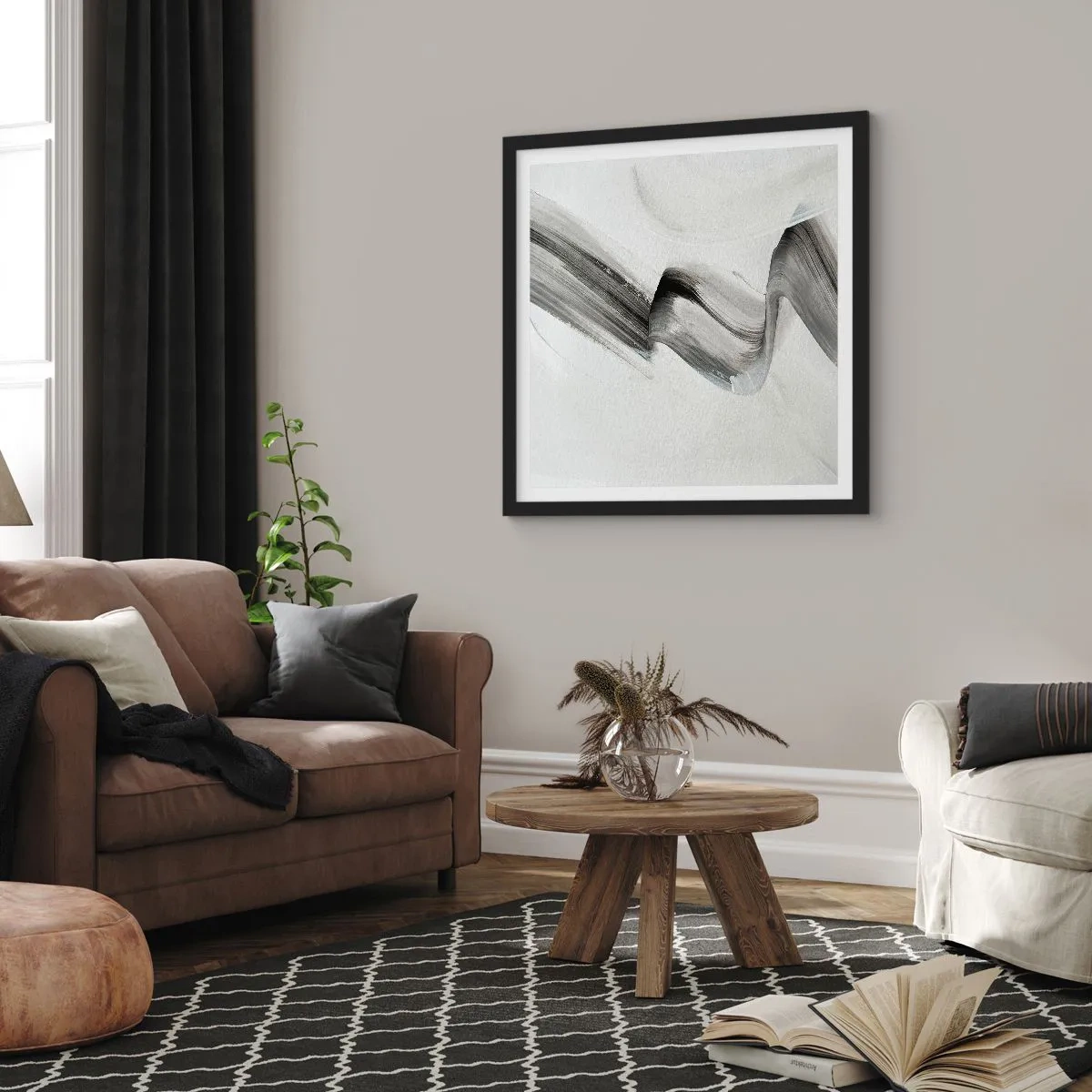 Poster in black frame - Casually for Fun - 30x30 cm