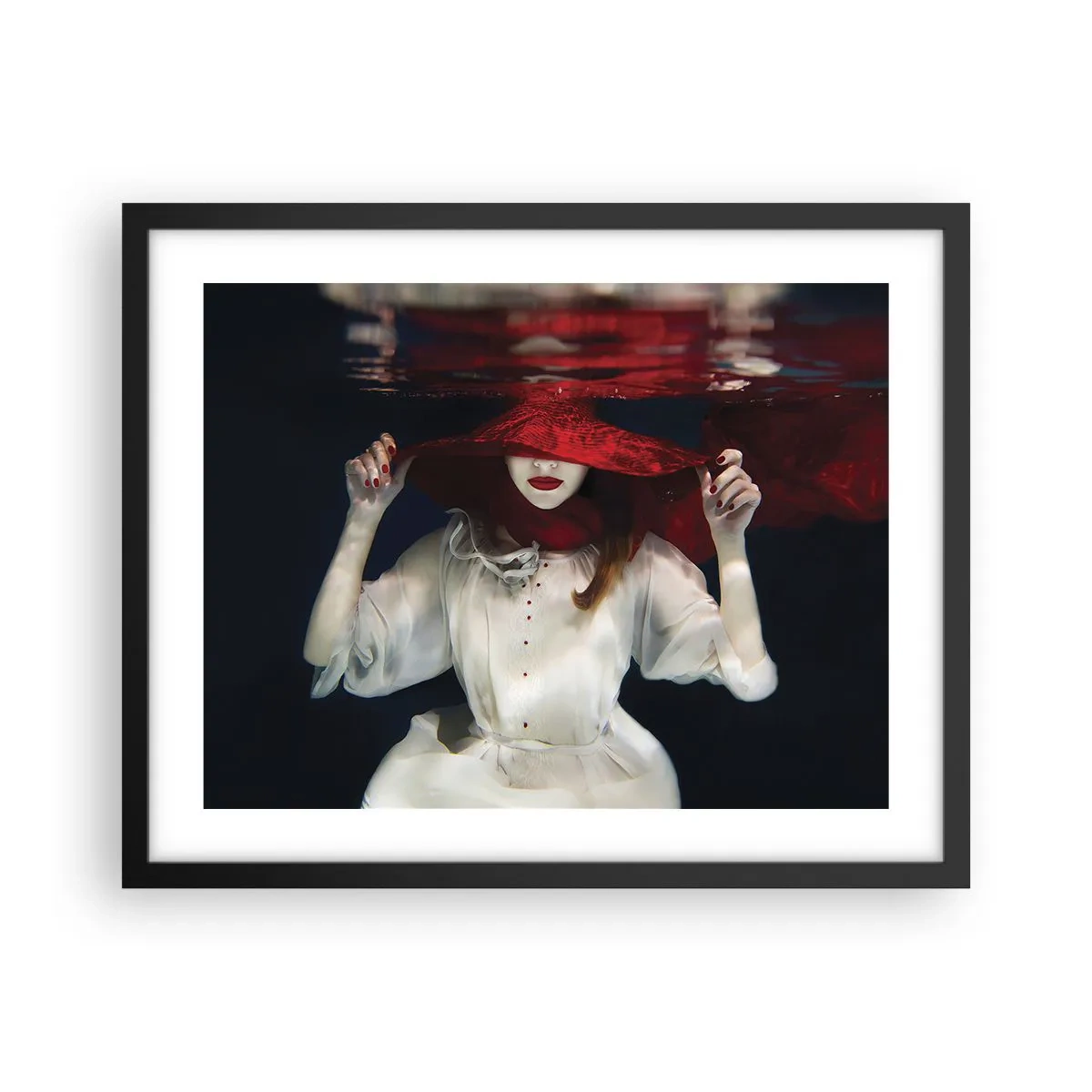Poster in black frame - Mysterious Woman - 50x40 cm