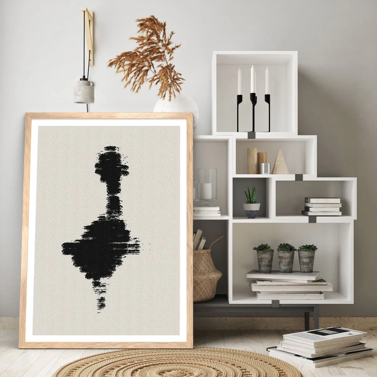Poster in light oak frame - Vibrations of Imagination - 50x70 cm