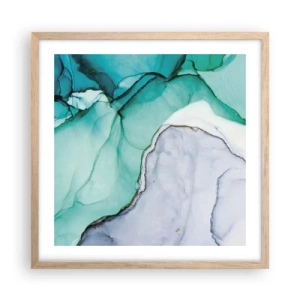 Poster in light oak frame - Study in Turquoise - 50x50 cm