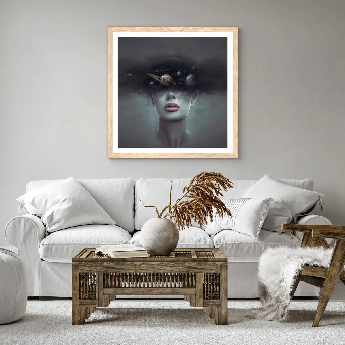 Poster in light oak frame - And Planets are Revolving… - 60x60 cm