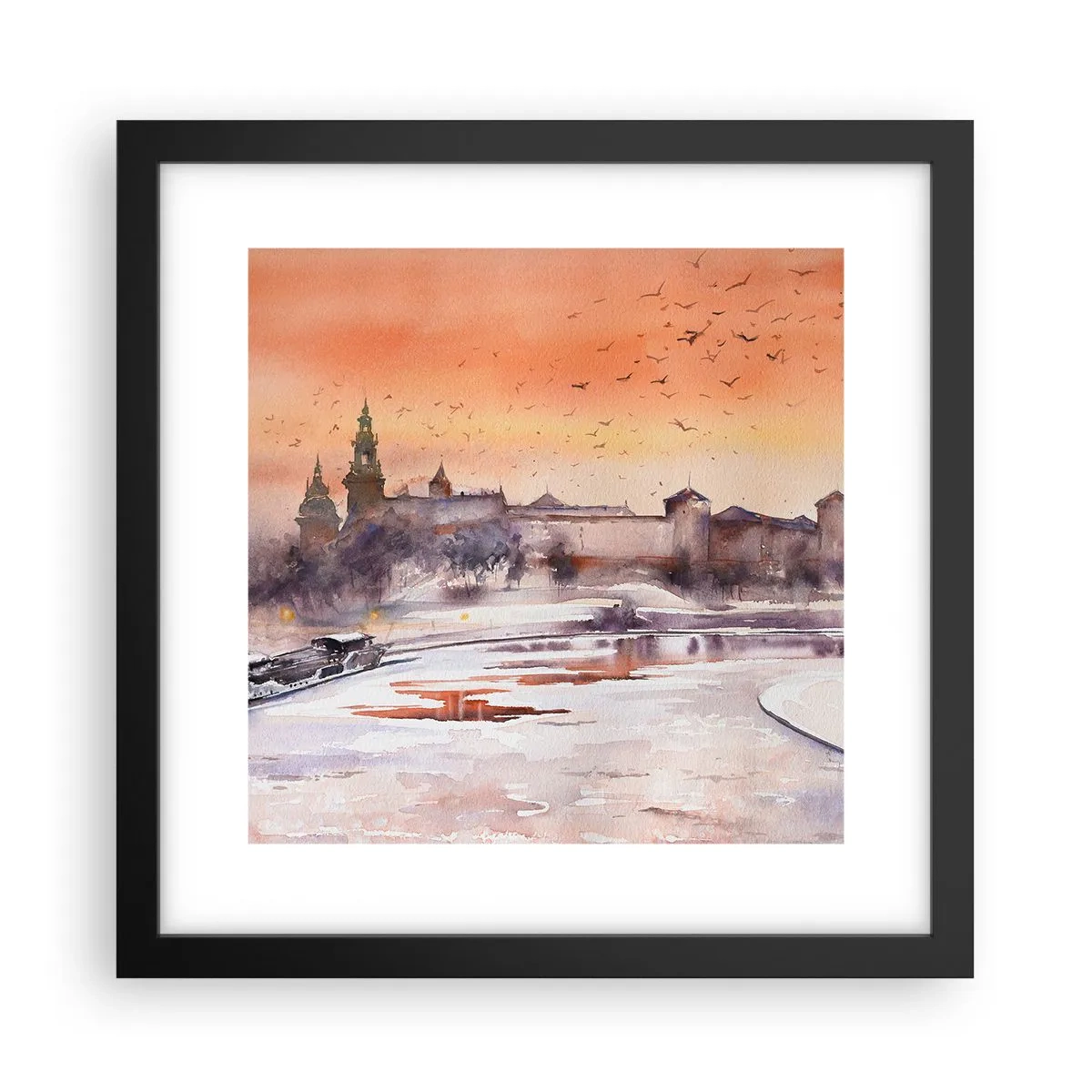 Poster in black frame - Royal Sunset - 30x30 cm