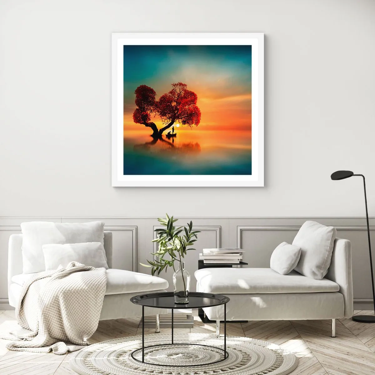 Poster in white frmae - Far Away and Lost to the World - 30x30 cm