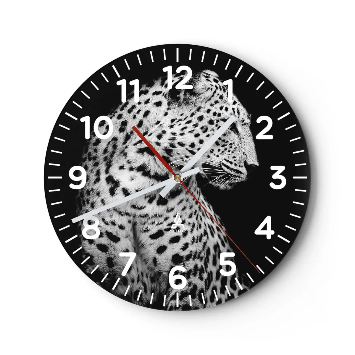 Wall clock - Clock on glass - A Perfect Right Profile  - 30x30 cm