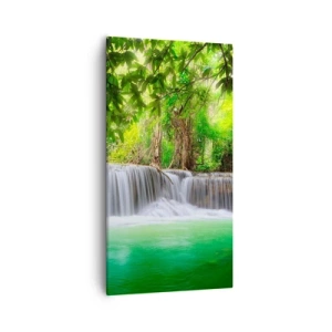 Canvas picture - Cascade in Green - 55x100 cm