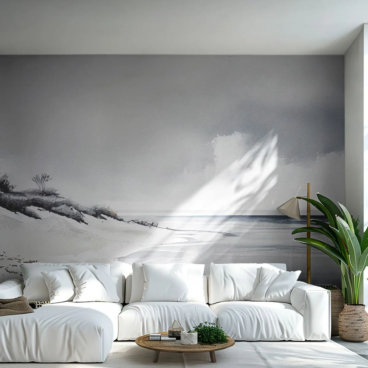 Self-Adhesive Photo Wallpaper Deluxe Sticker - Always Together - Dunes, Beach, Ocean - 300x210 cm