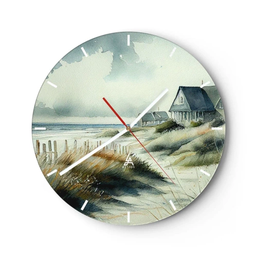 Wall clock - Clock on glass - Away from the Hustle and Bustle - 40x40 cm