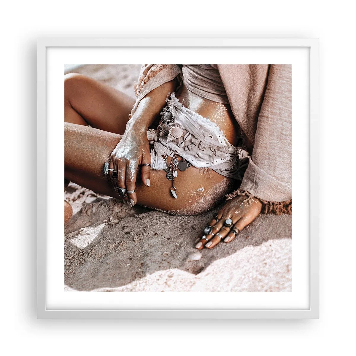 Poster in white frmae - Thrown Out by the Waves - 50x50 cm