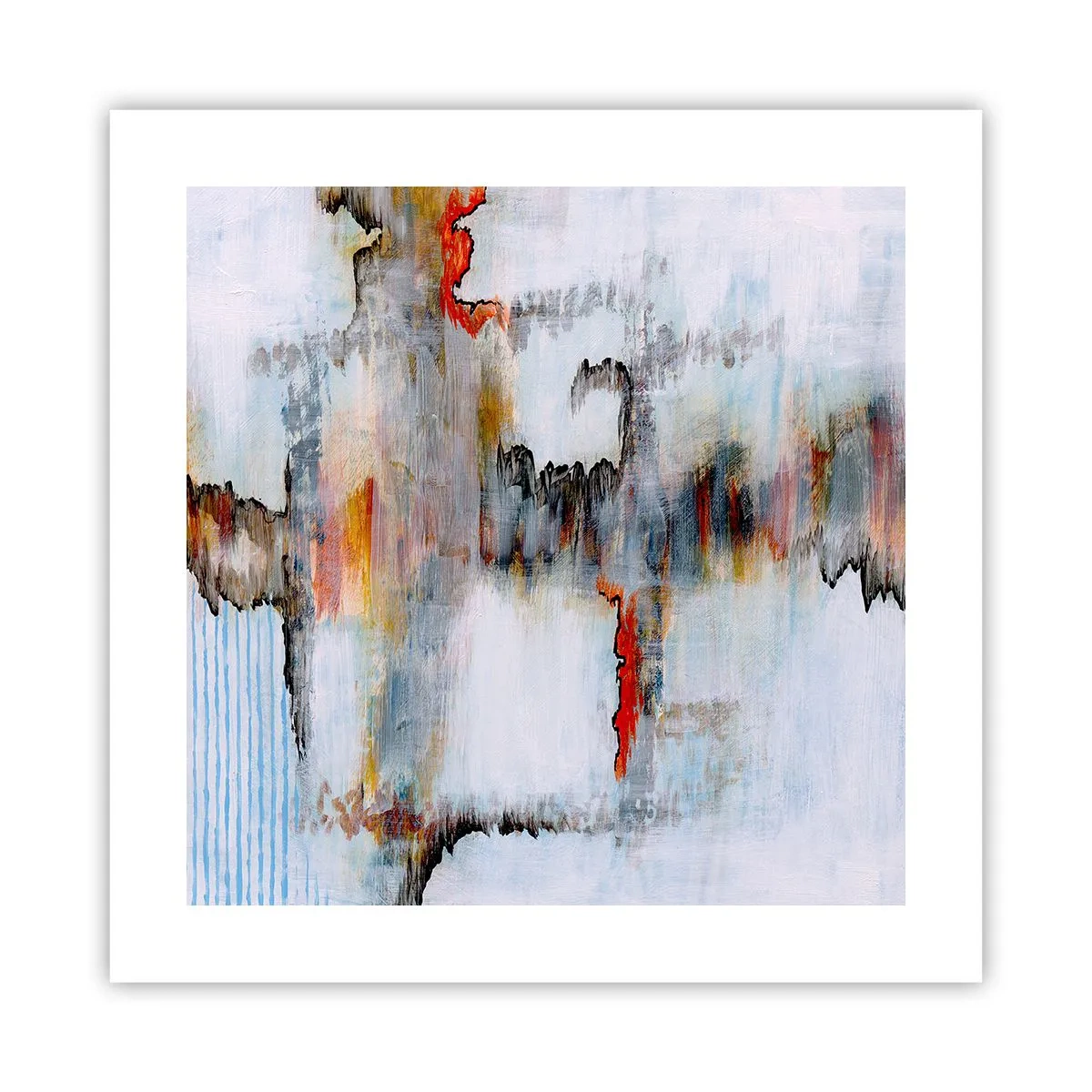 Poster - With a Stick on Water - 40x40 cm