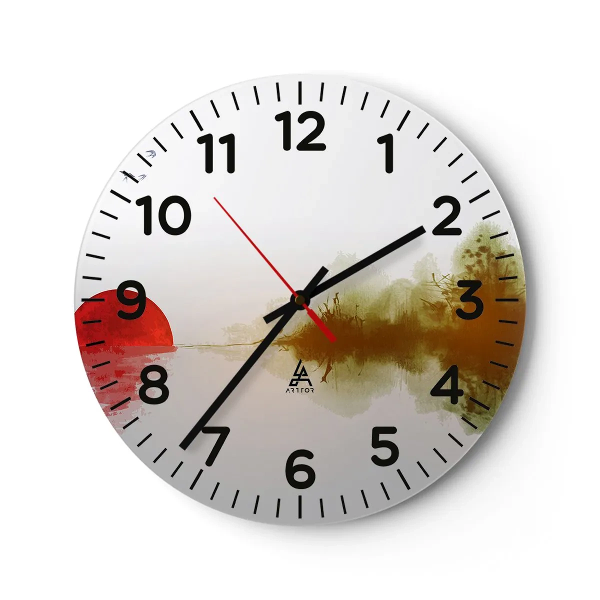 Wall clock - Clock on glass - Promise of Peace - 30x30 cm