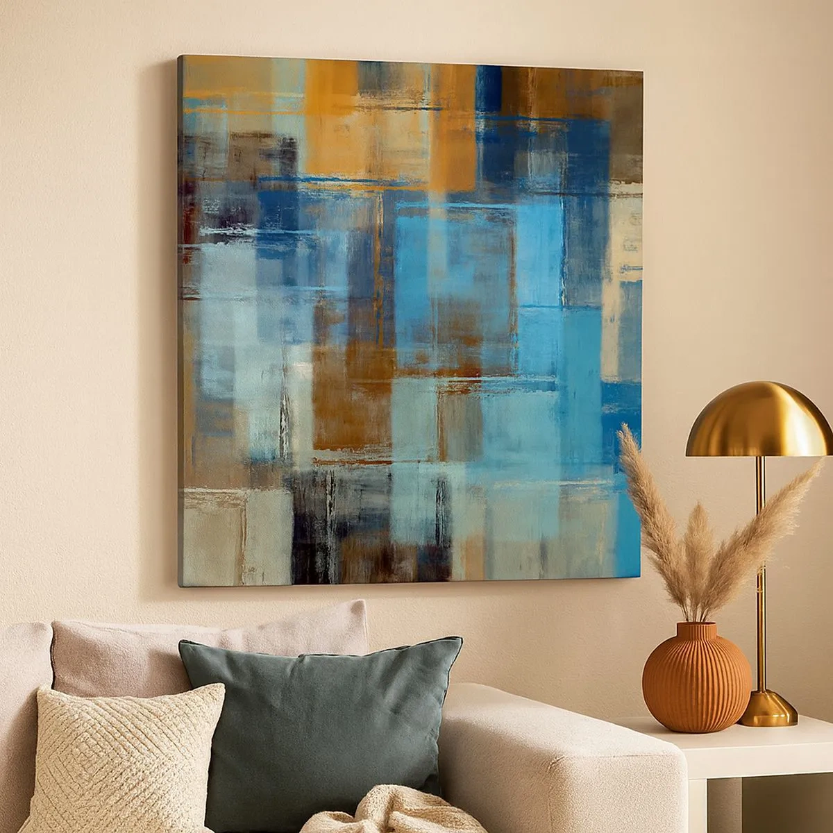 Canvas picture - Through Blue Curtain - 30x30 cm