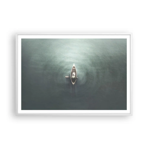Poster in white frmae - Through Moon Lake - 100x70 cm