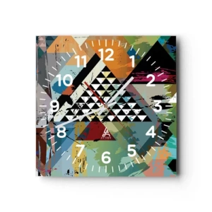 Wall clock - Clock on glass - It is So Simple - 30x30 cm