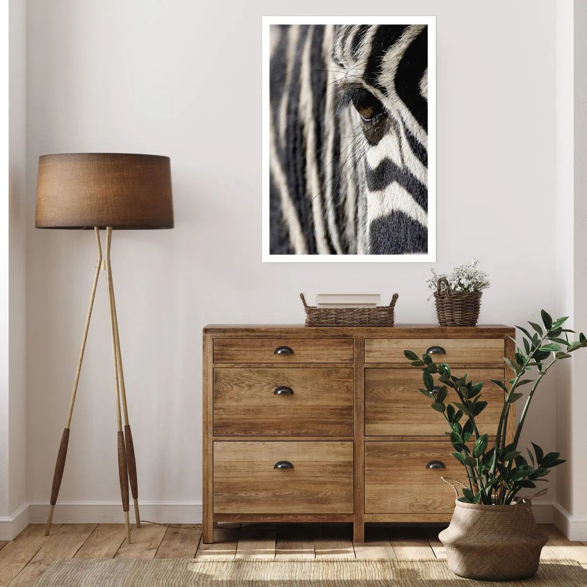 Poster - Striped Portrait - 70x100 cm