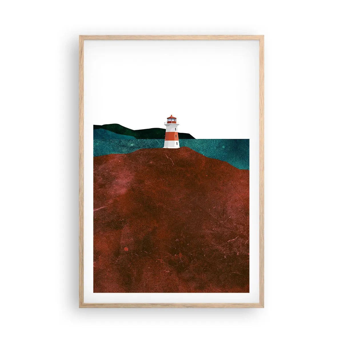 Poster in light oak frame - Gazing at the Sea - 61x91 cm