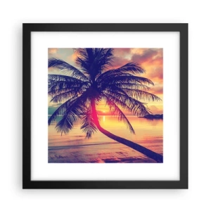 Poster in black frame - Evening under the Palm Trees - 30x30 cm
