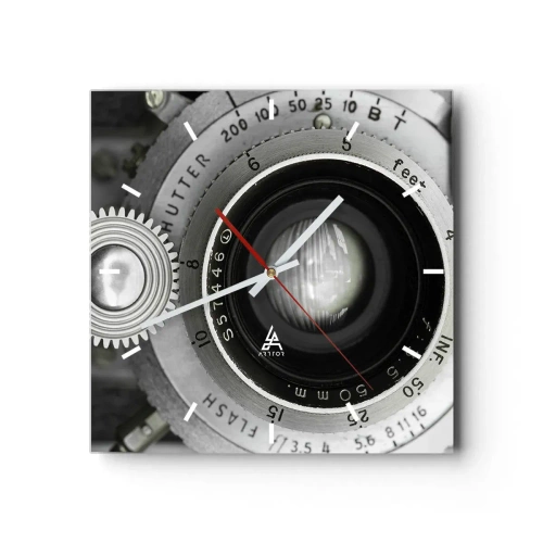 Wall clock - Clock on glass - Tale about Hollywood - 30x30 cm
