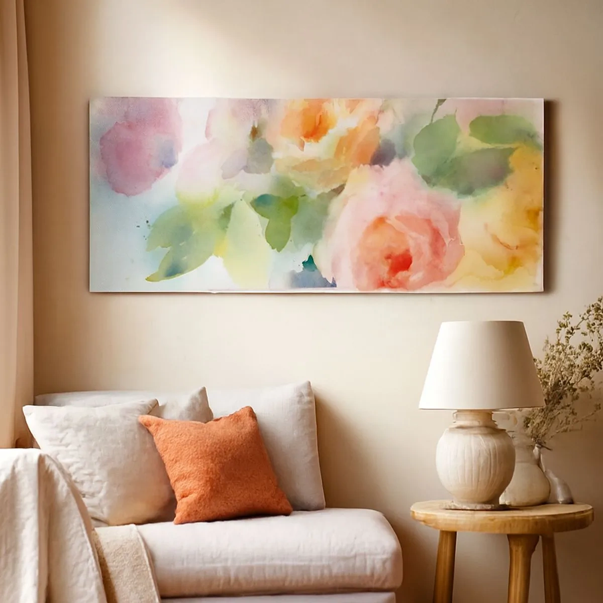 Canvas picture - Delicate Like Watercolour - 100x40 cm