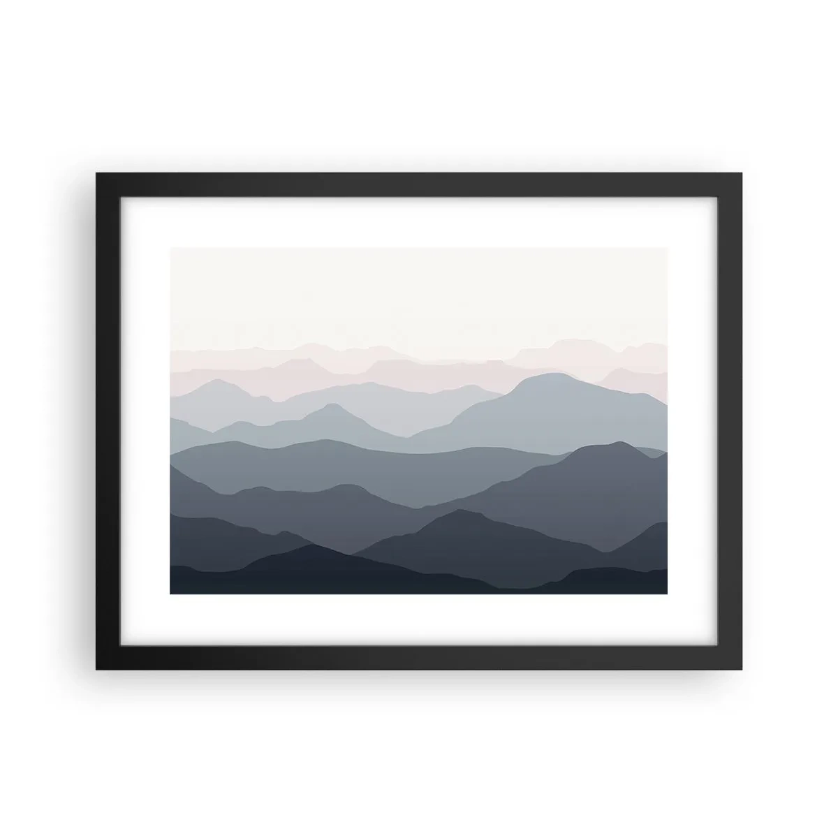 Poster in black frame - Mountain Waves - 40x30 cm