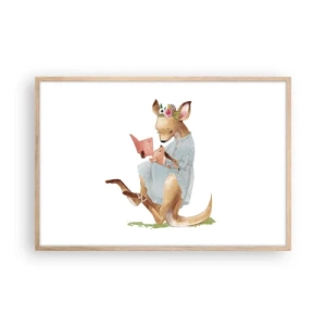 Poster in light oak frame - Read to Me, Mum - 91x61 cm