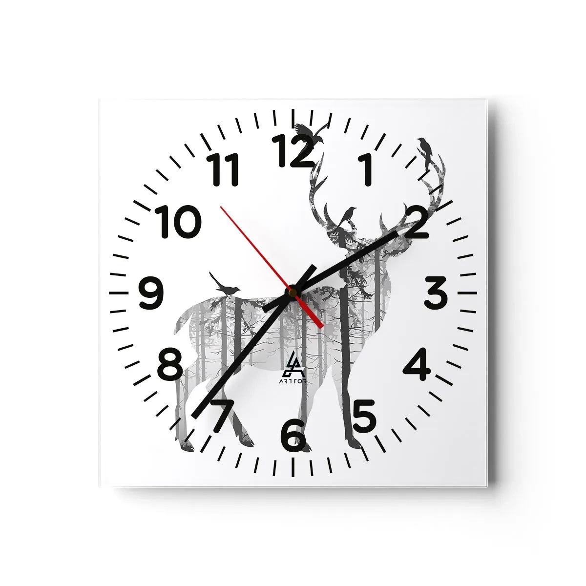 Wall clock - Clock on glass - Good Spirit of a Forest - 40x40 cm