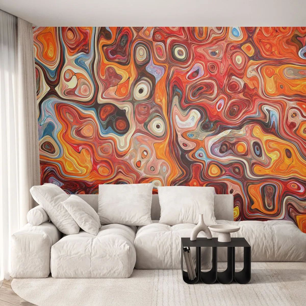 Self-Adhesive Photo Wallpaper Deluxe Sticker - If Nuts Dissolved in Honey - Abstraction, Piece, Modern Pattern - 100x70 cm