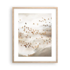 Poster in light oak frame - It Is Time - 40x50 cm