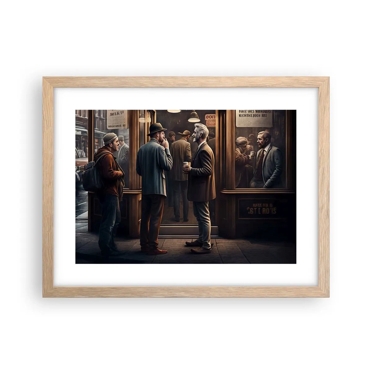 Poster in light oak frame - Good Time of the Day - 40x30 cm
