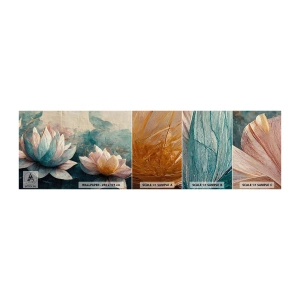 Photo Wallpaper Sample Standard Eco - Stars of the Lake - Flowers, Art Deco, Lotus - 100x30 cm