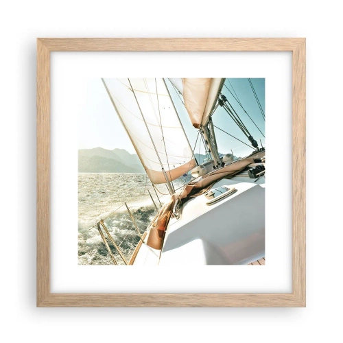 Poster in light oak frame - Full Sail - 30x30 cm