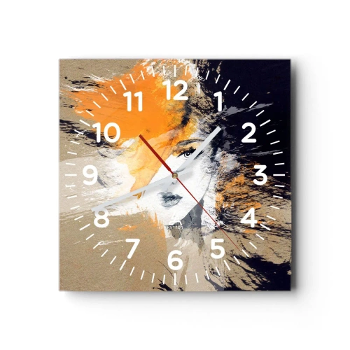 Wall clock - Clock on glass - And There Was Light - 30x30 cm