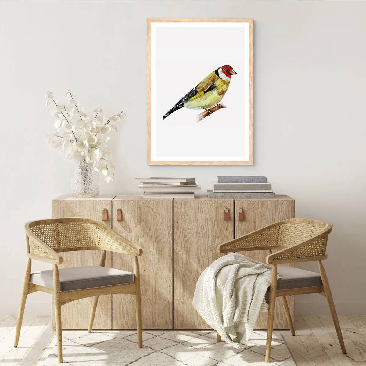 Poster in light oak frame - Bird Portrait - 50x70 cm