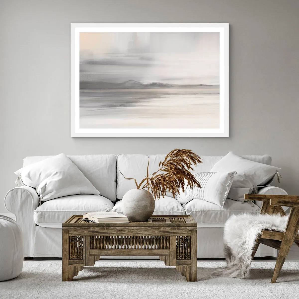 Poster in white frmae - Thoughtful Distance - 40x40 cm