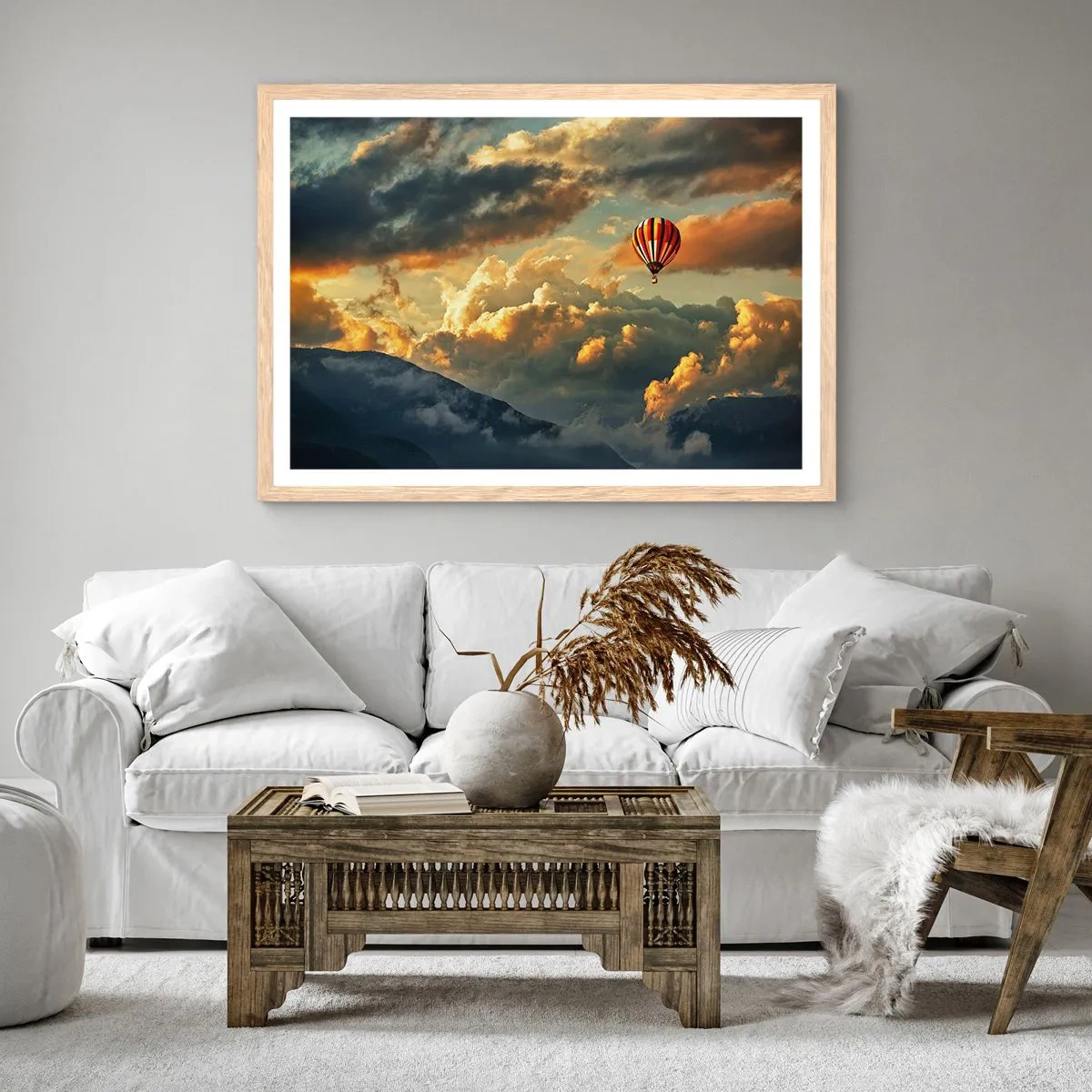 Poster in light oak frame - I Like Flying - 40x30 cm