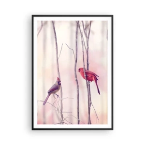 Poster in black frame - Tale of a Pink Forest - 70x100 cm