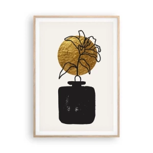Poster in light oak frame - Beauty Precious as Gold - 70x100 cm
